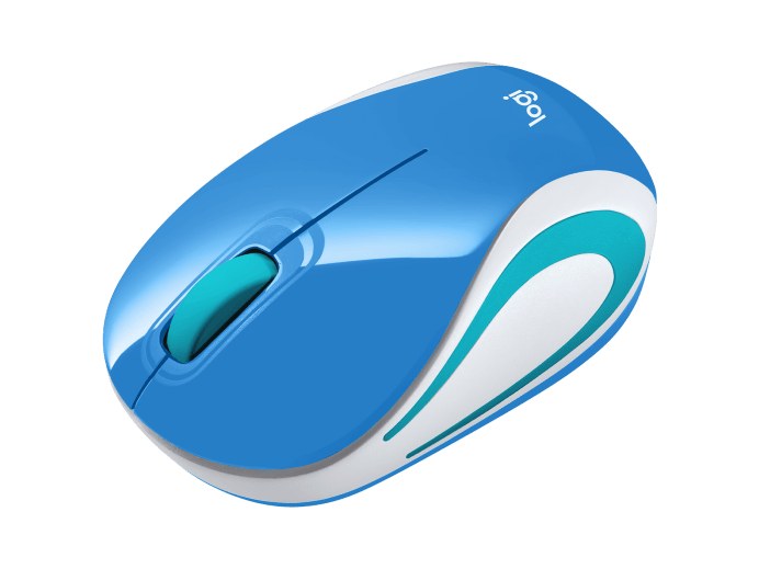 Mouse inalámbrico ultraportatil Logitech Azul mini M187 (910-005360)