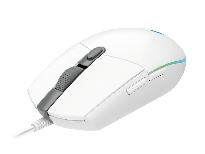 Mouse Logitech Gaming G203 LIGHTSYNC con cable 6 botones Blanco ( 910-005791 )