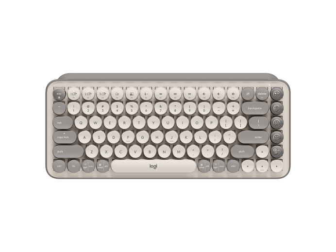 Teclado inalámbrico Logitech emojis Pop keys Multi-device arena y gris 920-011518