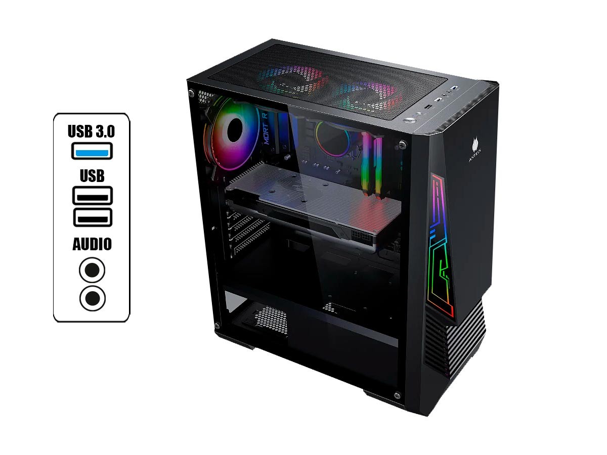 CASE C/FUENTE B500W ANTRYX XTREME NC-257, ARGB FAN, VIDRIO TEMPLADO (AC-XNC257K-500CP)