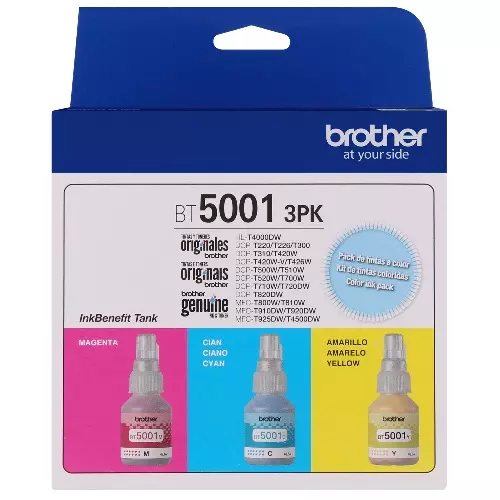 Cartucho de tinta Brother BT5001 Ultra alto Rendimiento Inyección de tinta – Azul ciánico, Magenta, Amarillo – Original Paquete