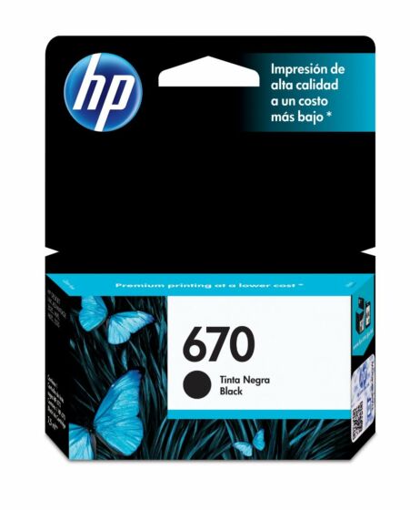 Hp Cartucho de tinta HP 670 Inyección de tinta – Negro – Original – Inyección de tinta