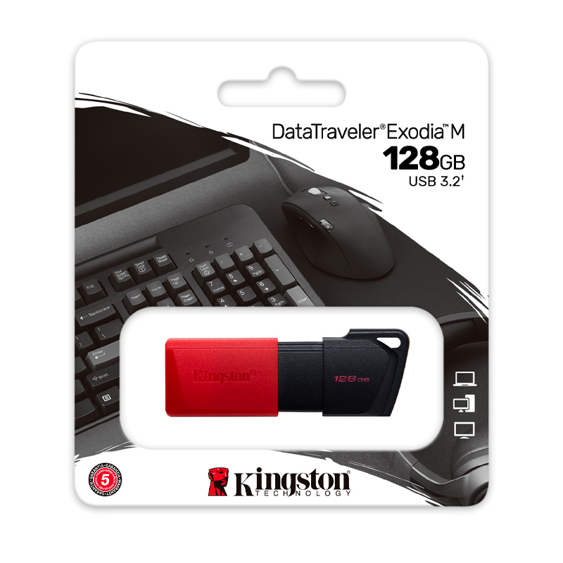 Memoria USB 3.2 Kingston Unidad flash DataTraveler Exodia DTXM/128GB rojo-negro