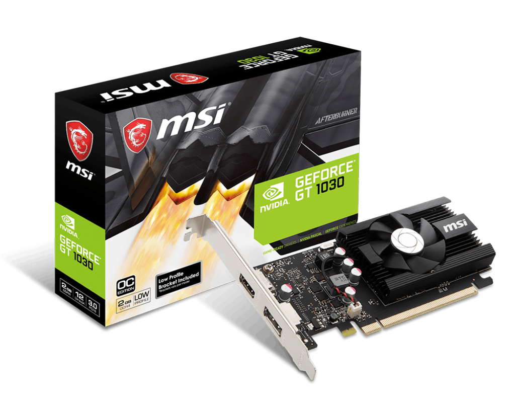 Tarjeta de video MSI Nvidia GeForce GT 1030, 2GB DDR4 64-bit, PCI-e 3.0 (GEFORCE GT 1030 2GD4 LP OC)