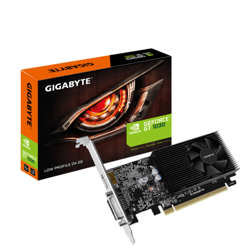 Tarjeta de video Gigabyte Nvidia GeForce GT 1030, 2GB DDR4 64-bit, Low ProFile (GV-N1030D4-2GL)