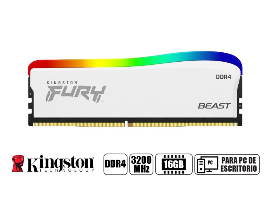 Memoria Kingston Módulo RAM Kingston FURY Beast - 16GB - DDR4-3200/PC4-25600 DDR4 - 1.35V