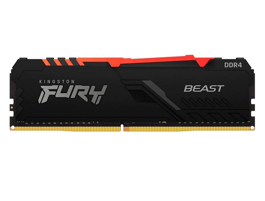 Memoria Kingston Fury Beast, 16GB, DDR4, 3600 MHz, PC4-28800, CL18, 1.35V.