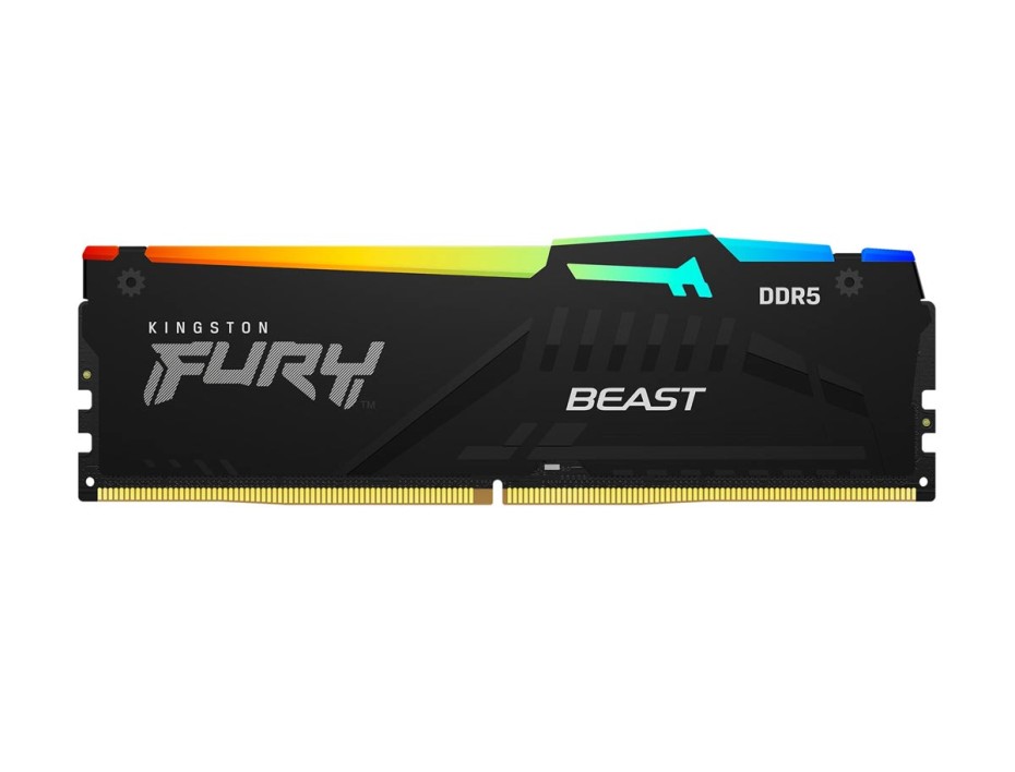 Memoria Kingston Fury Beast 8GB DDR5-5200MHz PC5-41600, CL40, 1.25V, 288-Pin, XMP 3.0, RGB