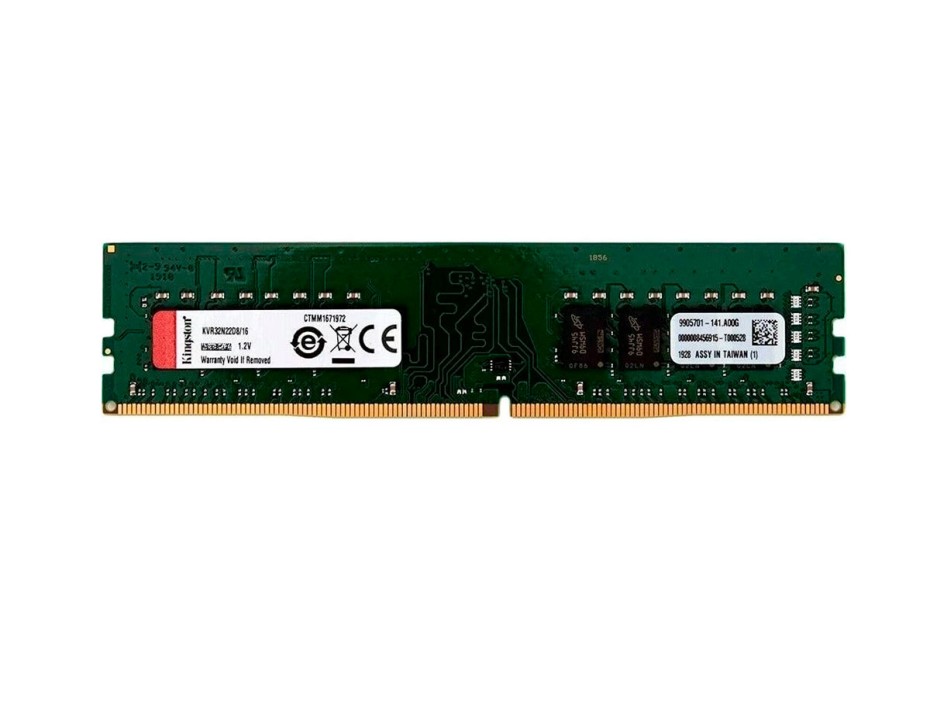 Memoria DIMM Kingston, 16GB DDR4-3200MHz PC4-25600, CL22, 1.2V, 288-Pin, Non-ECC