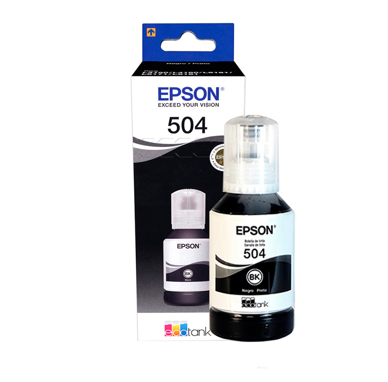 Botella de tinta EPSON T504 color negro para impresoras EPSON L4160 (T504120-AL)