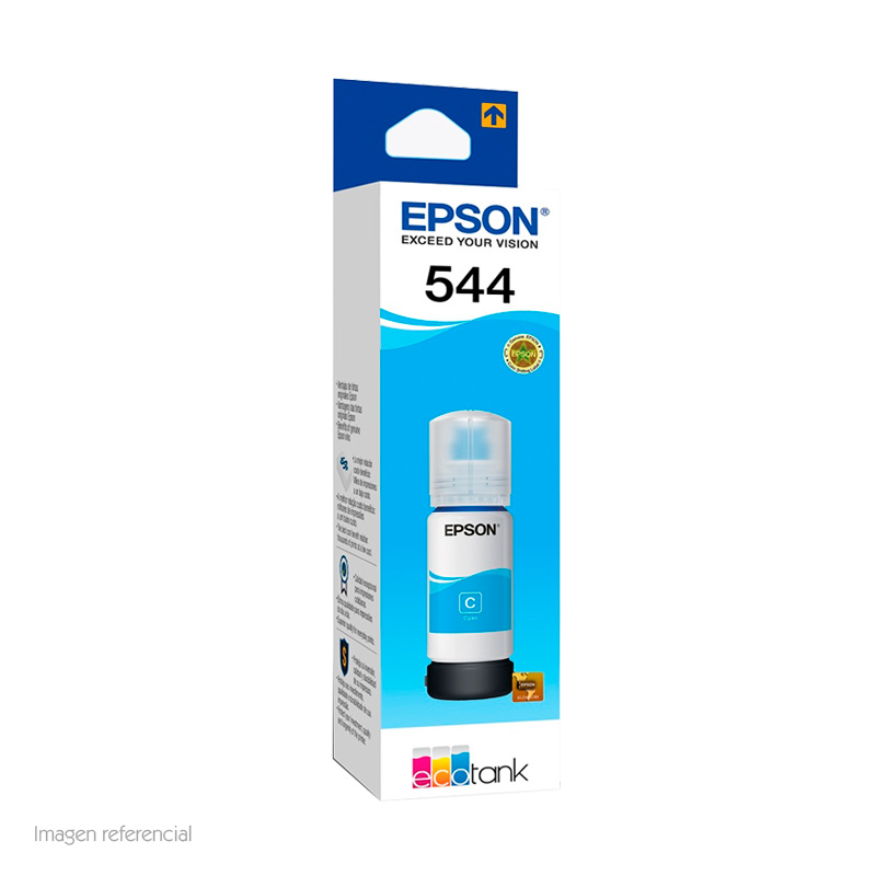 Botella de tinta EPSON T544220-AL, color Cian, contenido 65ml