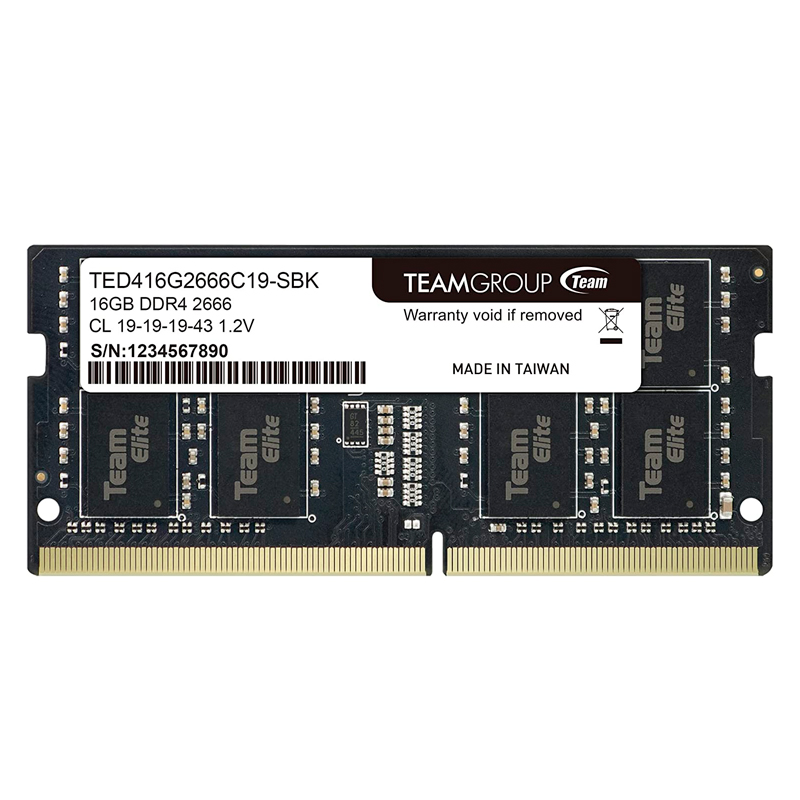 Memoria TeamGroup Elite, 16GB, DDR4, SO-DIMM, 2666 MHz, 1.2V, CL 19-19-19-43