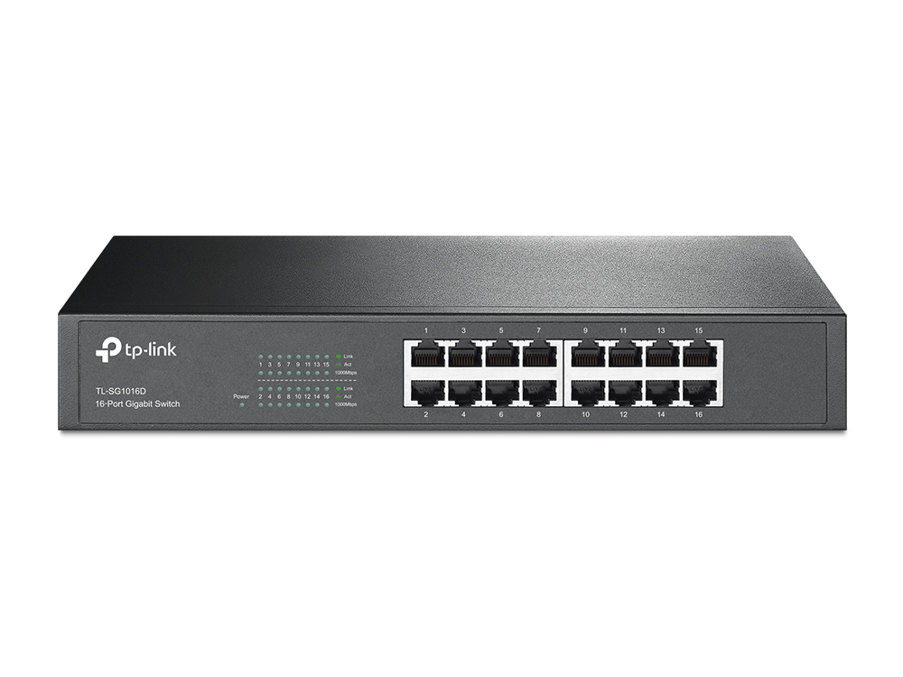 Conmutador 16 puertos Gigabit Switch TP-Link TL-SG1016D – Conmutador – sin gestionar