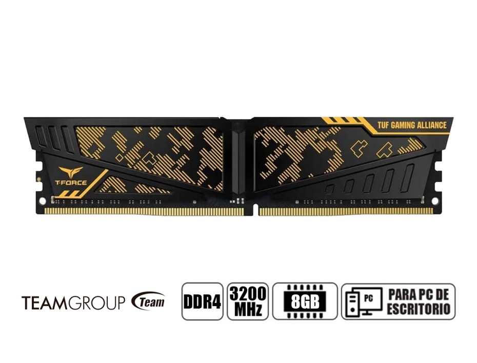 Memoria TG T-Force Vulcan TUF 8GB DDR4-3200 MHz CL16 1.35V