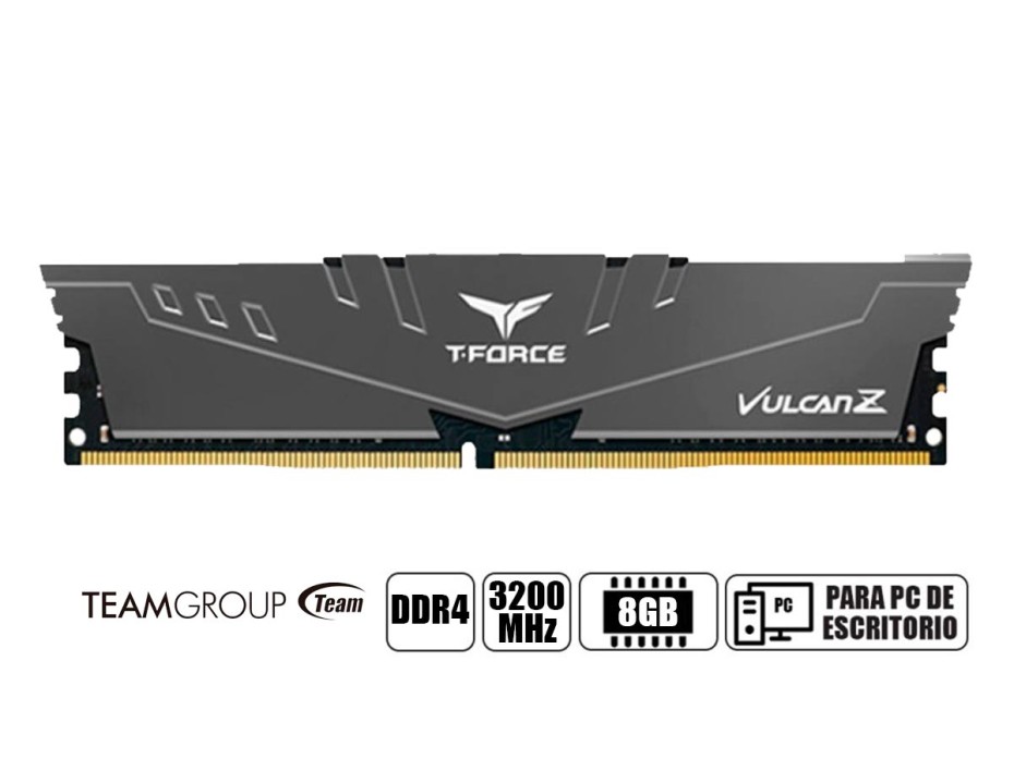 Memoria TG T-Force VULCAN Z 8GB DDR4-3200 MHz, CL16, 1.35V (TLZGD48G3200HC16F01)