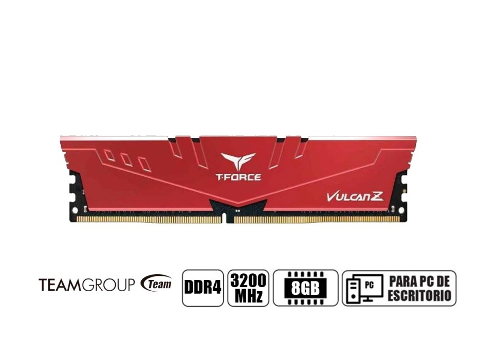 Memoria TG T-Force VULCAN Z 8GB DDR4-3200 MHz, CL16, 1.35V