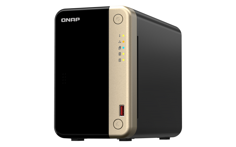 Servidor de almacenamiento QNAP 2 bahias Procesador Intel® Celeron® N5095 Memoria del sistema: 8GB (no ampliable) – TS-264-8G