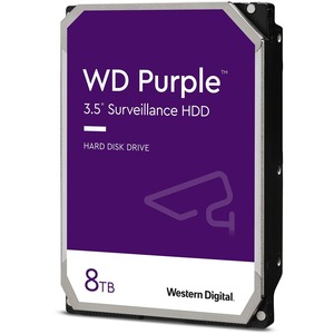 Disco Duro WD Purple - 3.5" Interno - 8TB - SATA (SATA/600) - Grabación magnética convencional (CMR) Method - Sistema de vigilancia de vídeo Dispositivo compatible - 5640rpm