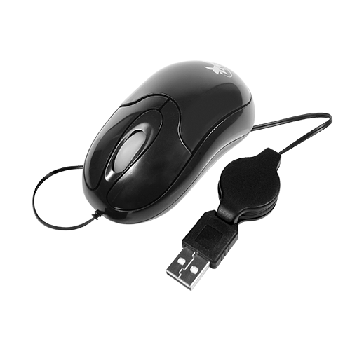 Mouse óptico con cable retractil Xtech XTM-150 negro