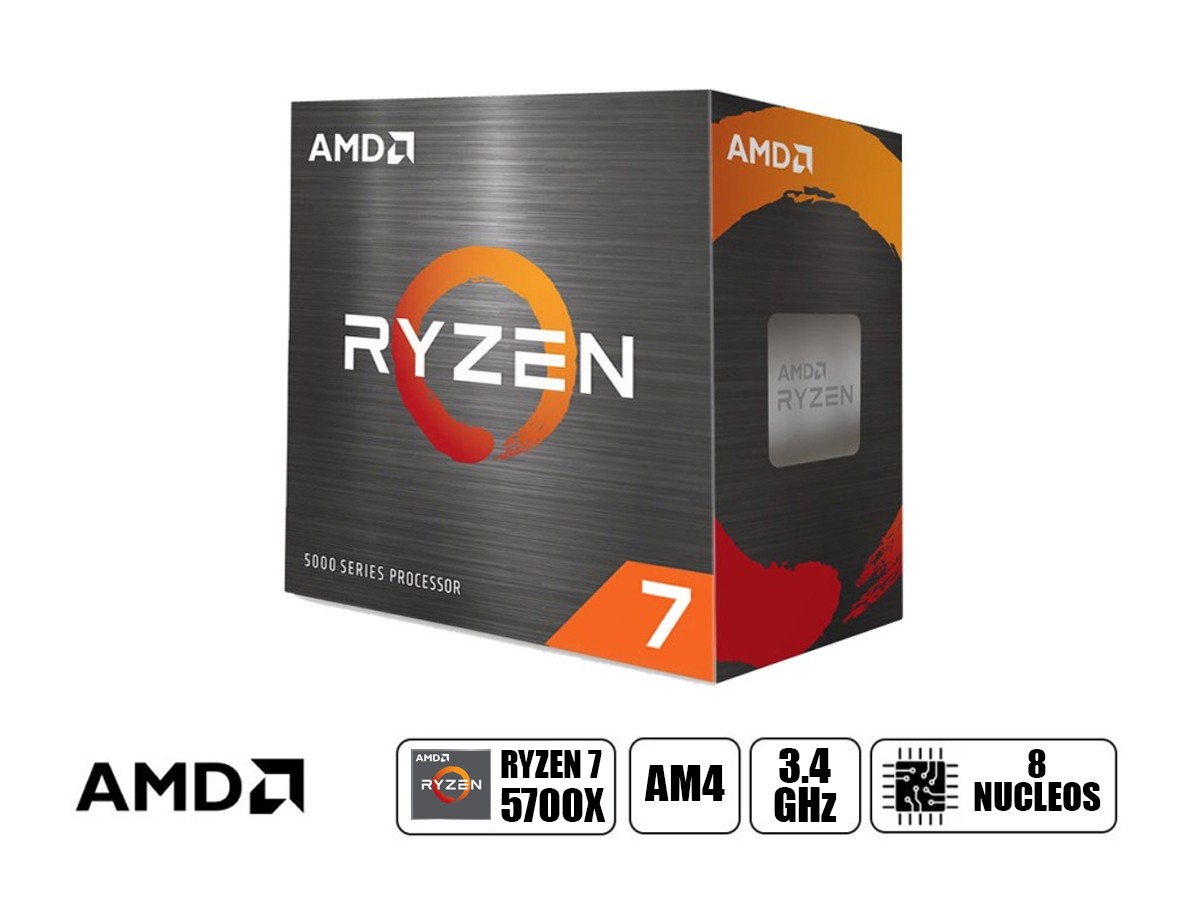 Procesador AMD Ryzen 7 5700X, 3.40 / 4.60GHz, 32MB L3 Cache, 8-Core, AM4, 7nm, 65W.