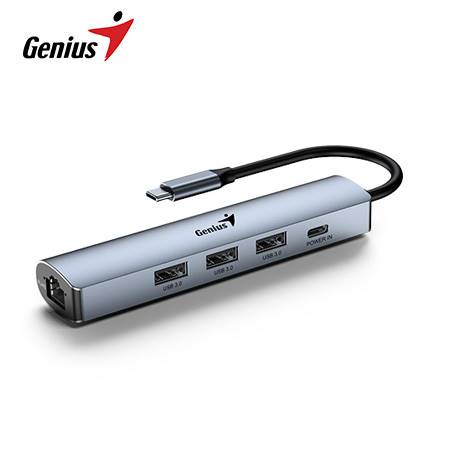 HUB USB-C GENIUS UH-545 GIGABIT ETHERNET 1-USB-C 3-USB-A (31240004400)